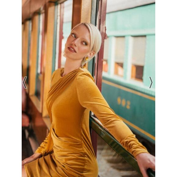 Jessakae Dress Womens Extra Large Noor Velvet Mini Gold Elegant Luxury Party - Picture 3 of 15